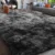 Large shaggy fluffy rug for living room, bedroom, and anti-slip soft carpet floor mat
