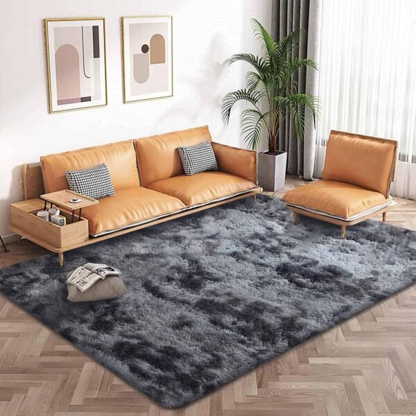 Large shaggy fluffy rug for living room, bedroom, and anti-slip soft carpet floor mat - Image 5