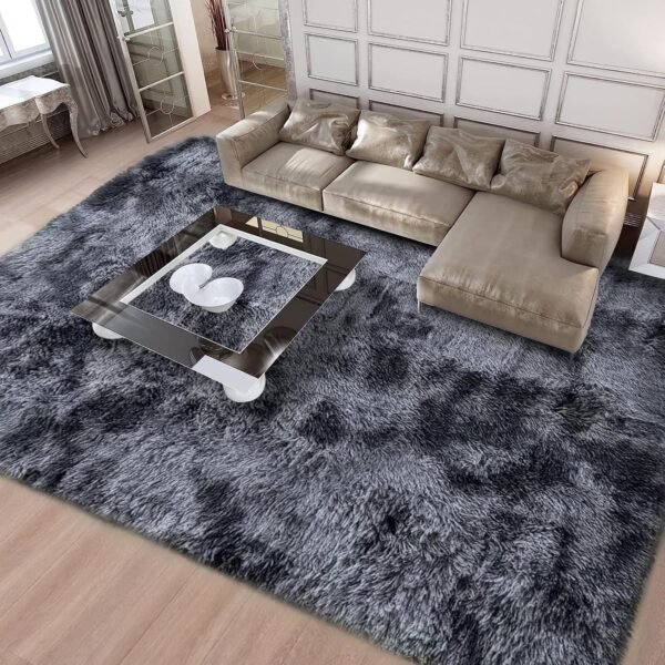 Large shaggy fluffy rug for living room, bedroom, and anti-slip soft carpet floor mat - Image 3