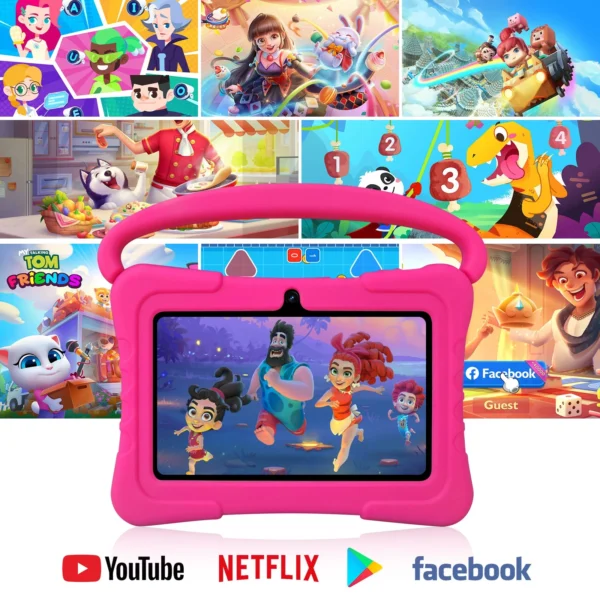 PRITOM Kids Tablet 7inch Android Education PAD 32GB Pad Dual Camera Quad Core - Image 2