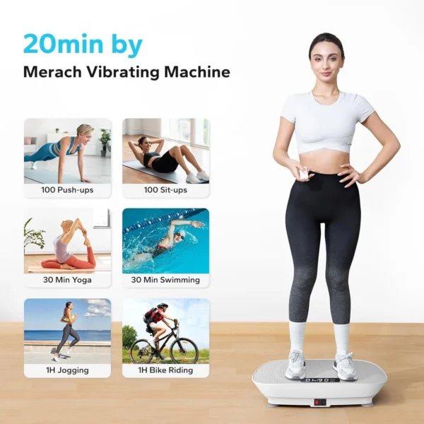 MERACH Vibration Plate Power Fitness Platform Whole Body Workout Speed Control - Image 3