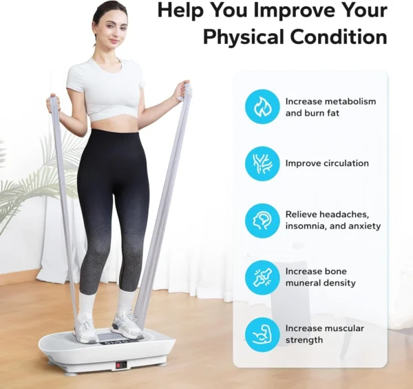 MERACH Vibration Plate Power Fitness Platform Whole Body Workout Speed Control - Image 4